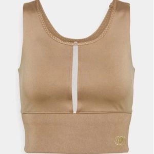 Puma Amphora Exhale Crop Top in Tan